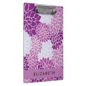 Muster der Blume, Lila Dahlia, Ihr Name Klemmbrett (Rechts)