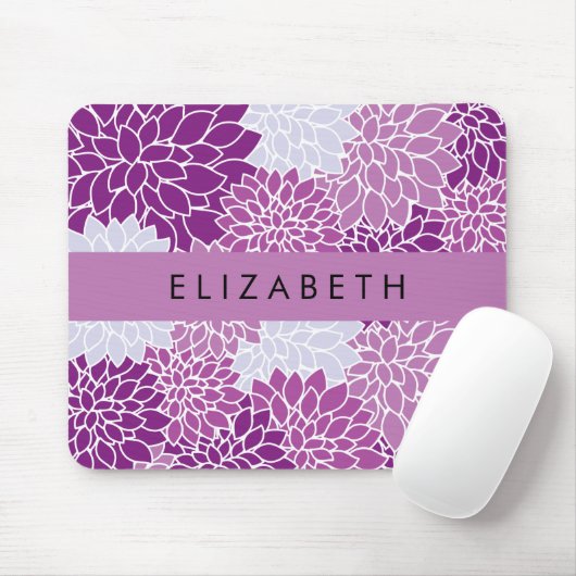 Muster der Blume, Lila Dahlia, Ihr Name Mousepad (Mit Mouse)