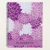 Muster der Blume, Lila Dahlia, Ihr Name Planer (Vorderseite)