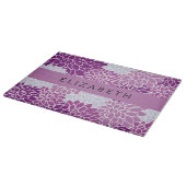 Muster der Blume, Lila Dahlia, Ihr Name Schneidebrett (Ecke)