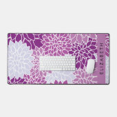 Muster der Blume, Lila Dahlia, Ihr Name Schreibtischunterlage (Tastatur & Maus)