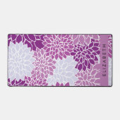 Muster der Blume, Lila Dahlia, Ihr Name Schreibtischunterlage (Vorderseite)