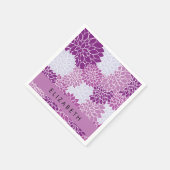 Muster der Blume, Lila Dahlia, Ihr Name Serviette (Ecke)