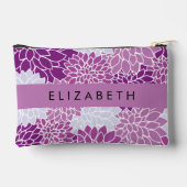 Muster der Blume, Lila Dahlia, Ihr Name Zubehörtasche (Rückseite)