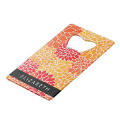 Muster der Blume, Orange Dahlia, Ihr Name Geldbeutel Flaschenöffner (Rückseite Schrägansicht)