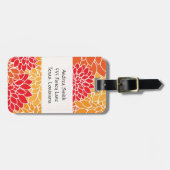 Muster der Blume, Orange Dahlia, Ihr Name Gepäckanhänger (Vorderseite horizontal)