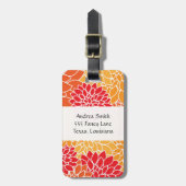 Muster der Blume, Orange Dahlia, Ihr Name Gepäckanhänger (Vorderseite vertikal)