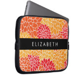Muster der Blume, Orange Dahlia, Ihr Name Laptopschutzhülle (Vorne Rechts)