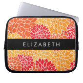 Muster der Blume, Orange Dahlia, Ihr Name Laptopschutzhülle (Vorderseite)