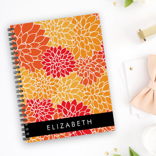 Muster der Blume, Orange Dahlia, Ihr Name Planer