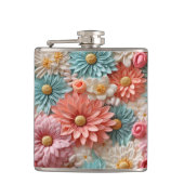 Muster der Blume Pastel Flachmann (Vorderseite)