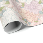 Muster der Blume Pastel Peony & Butterfly Geschenkpapier (Rolleneckpunkt)