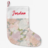 Muster der Blume Pastel Peony & Butterfly Kleiner Weihnachtsstrumpf (Vorderseite)