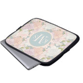 Muster der Blume Pastel Peony & Butterfly Laptopschutzhülle (Vorne Knopf)