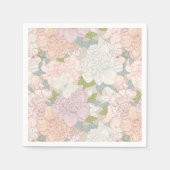 Muster der Blume Pastel Peony & Butterfly Serviette (Vorderseite)