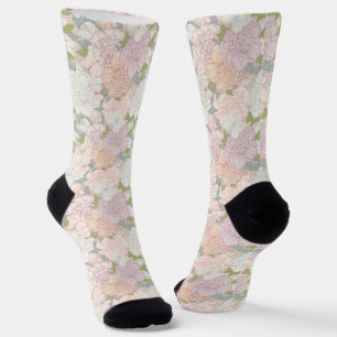 Muster der Blume Pastel Peony & Butterfly Socken