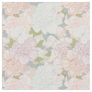 Muster der Blume Pastel Peony & Butterfly Stoff