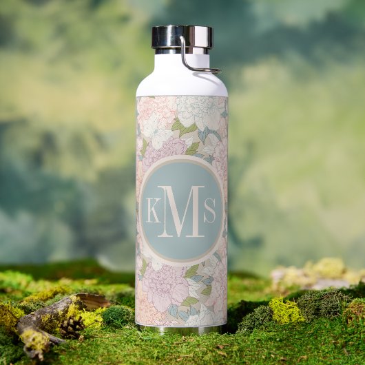 Muster der Blume Pastel Peony & Butterfly Trinkflasche (Außenbereich)