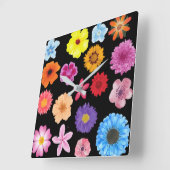 Muster der Blume Quadratische Wanduhr (Winkel)