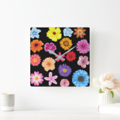 Muster der Blume Quadratische Wanduhr (Zuhause)
