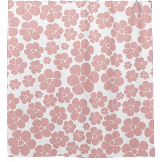 Muster der Blume - Rosa und Weiß Duschvorhang (Vorderseite)