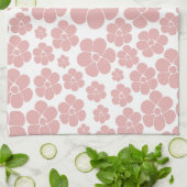 Muster der Blume - Rosa und Weiß Geschirrtuch (Gefaltet)