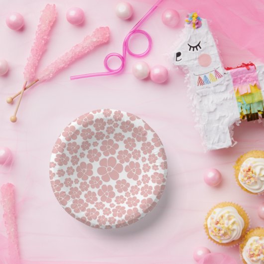 Muster der Blume - Rosa und Weiß Pappteller (Party)