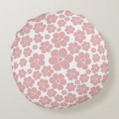 Muster der Blume - Rosa und Weiß Rundes Kissen (Rückseite)