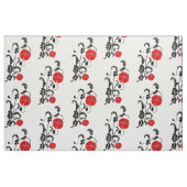 Muster der Blume Rot und Schwarz Stoff (Fat Quarter (45,7 x 55,9 cm))