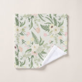 Muster der Blume "Soft Minze Green Garden" Badhandtuch Set (Waschlappen)