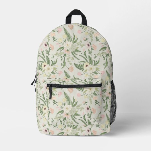 Muster der Blume "Soft Minze Green Garden" Bedruckter Rucksack (Vorderseite)