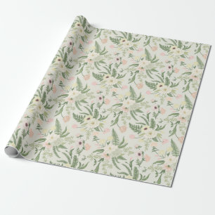 Muster der Blume "Soft Minze Green Garden" Geschenkpapier