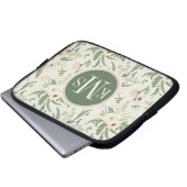 Muster der Blume "Soft Minze Green Garden" Laptopschutzhülle (Vorne Knopf)