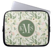 Muster der Blume "Soft Minze Green Garden" Laptopschutzhülle (Vorderseite)