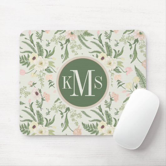 Muster der Blume "Soft Minze Green Garden" Mousepad (Mit Mouse)