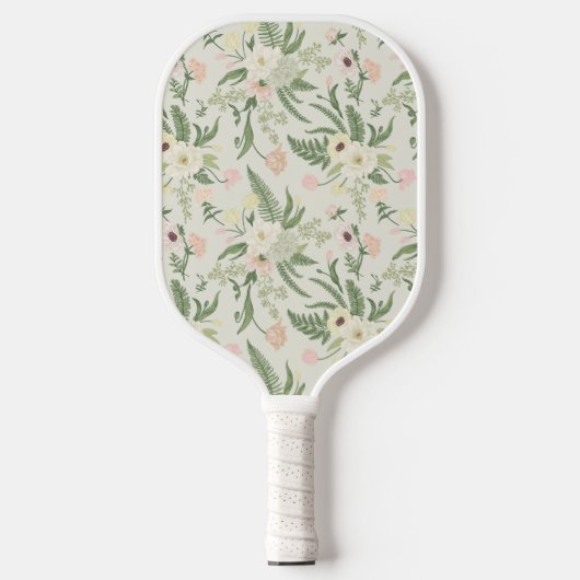 Muster der Blume "Soft Minze Green Garden" Pickleball Schläger (Vorderseite)