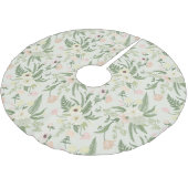 Muster der Blume "Soft Minze Green Garden" Polyester Weihnachtsbaumdecke (Schrägansicht)