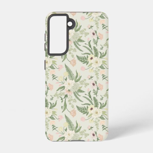 Muster der Blume "Soft Minze Green Garden" Samsung Galaxy Hülle (Rückseite)