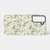 Muster der Blume "Soft Minze Green Garden" Samsung Galaxy Hülle (Rückseite (Horizontal))