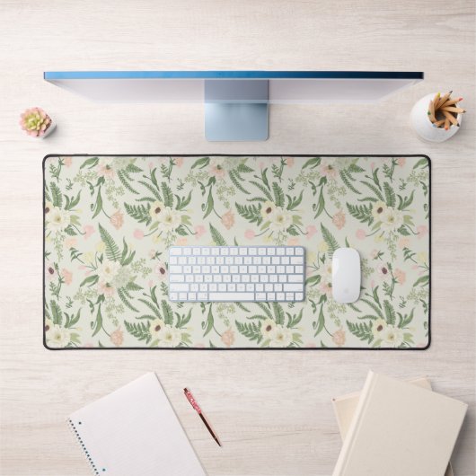 Muster der Blume "Soft Minze Green Garden" Schreibtischunterlage (Büro 1)