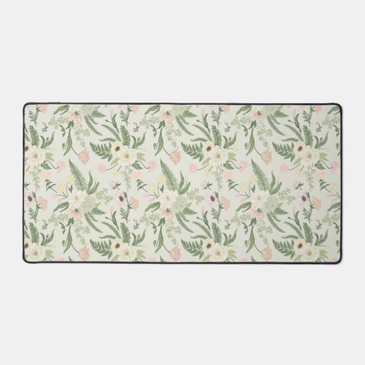 Muster der Blume "Soft Minze Green Garden" Schreibtischunterlage (Vorderseite)