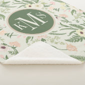 Muster der Blume "Soft Minze Green Garden" Sherpadecke (3/4)