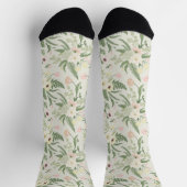 Muster der Blume "Soft Minze Green Garden" Socken (Oben)