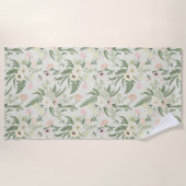 Muster der Blume "Soft Minze Green Garden" Strandtuch (Vorderseite)