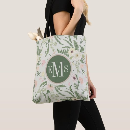 Muster der Blume "Soft Minze Green Garden" Tasche (Von Nahem)