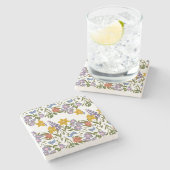 Muster der Blume Steinuntersetzer (Seitenansicht)