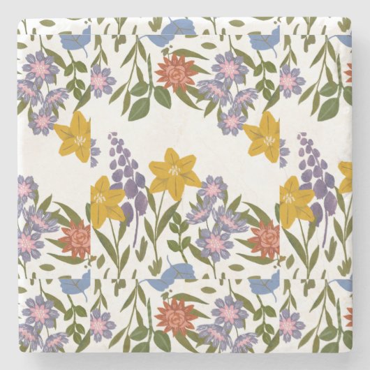 Muster der Blume Steinuntersetzer (Vorderseite)