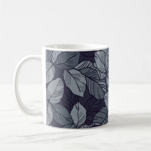 Muster der Blume und Blätter, tropisch, abstatisch Kaffeetasse (Links)