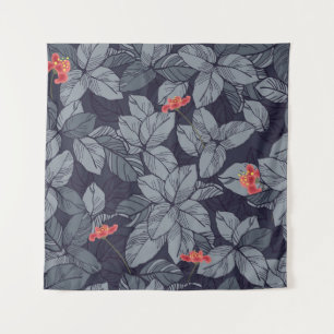 Muster der Blume und Blätter, tropisch, abstatisch Wandteppich