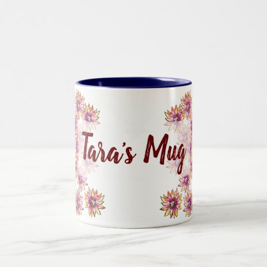Muster der Blume Zweifarbige Tasse (Mittel)